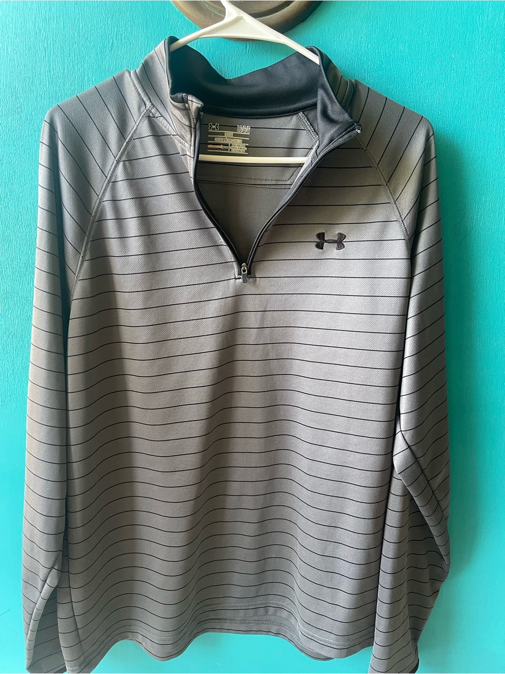 Under Armour Gray Thin-Strip Quarter-Zip Pullover
